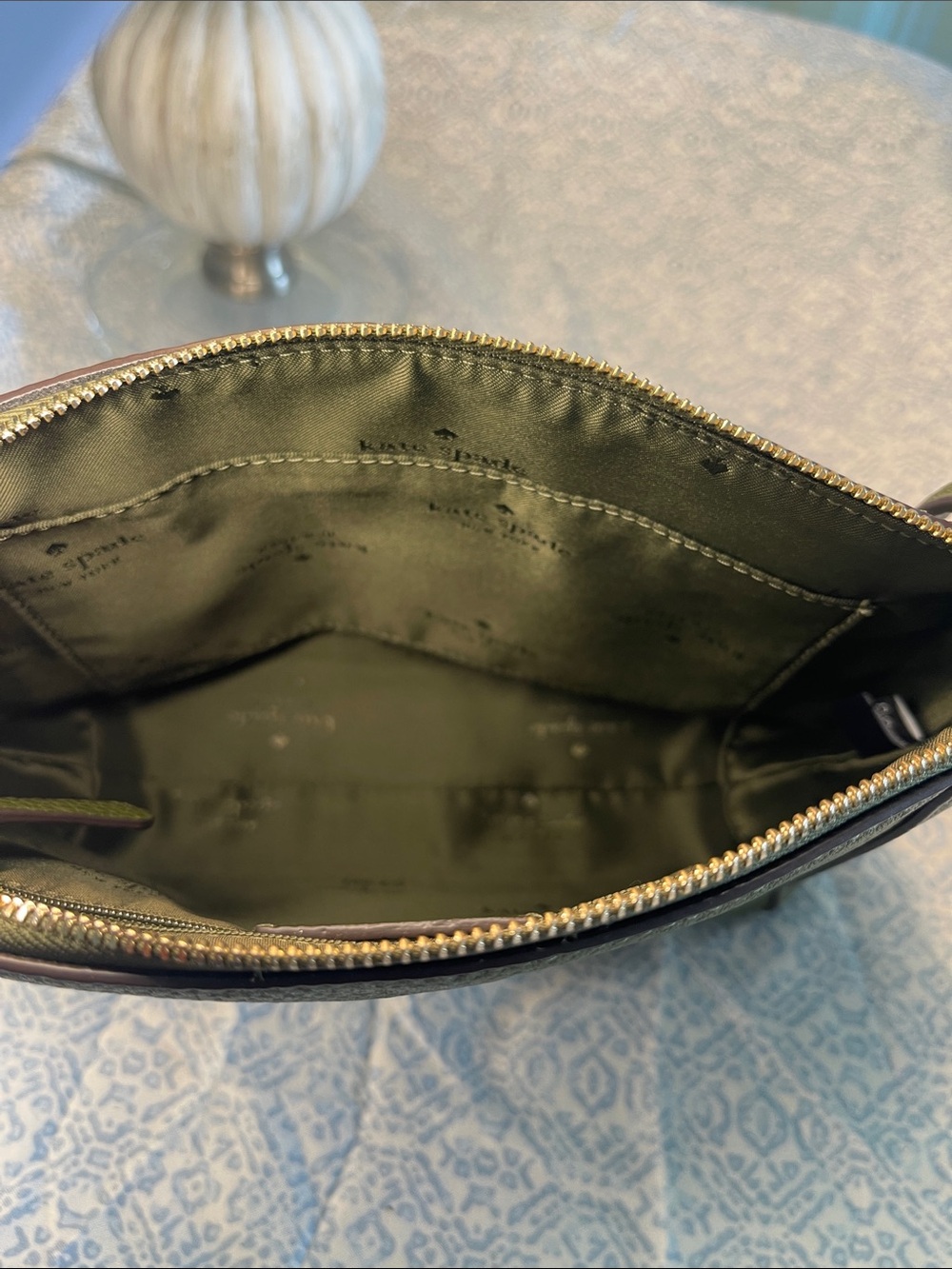 kate spade Olive Green Pebbled Leather Crossbody Bag - Picture 8 of 11
